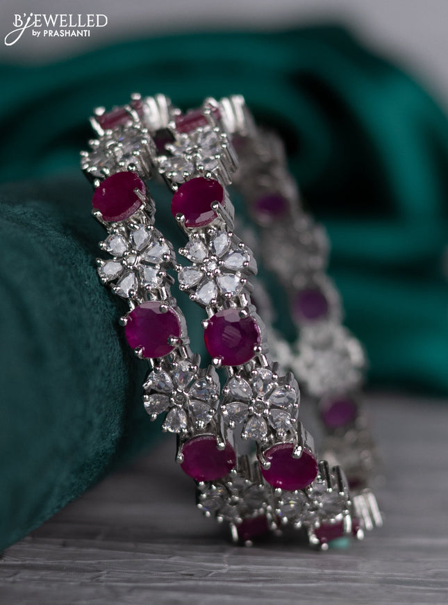 Zircon bangle with ruby and cz stones