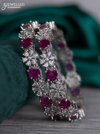 Zircon bangle with ruby and cz stones