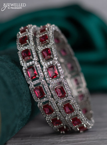 Zircon bangle with ruby and cz stones