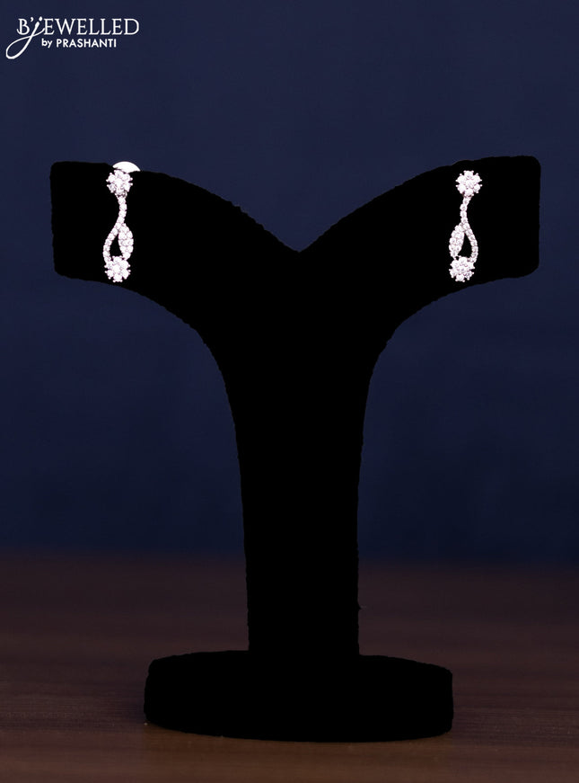 zircon necklace floral design with cz stones