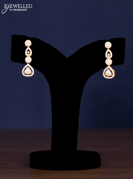 zircon necklace with cz stones in gold finish