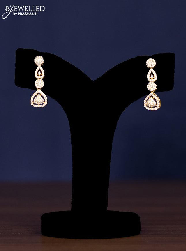 zircon necklace with cz stones in gold finish