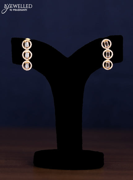 zircon necklace with cz stones in gold finish