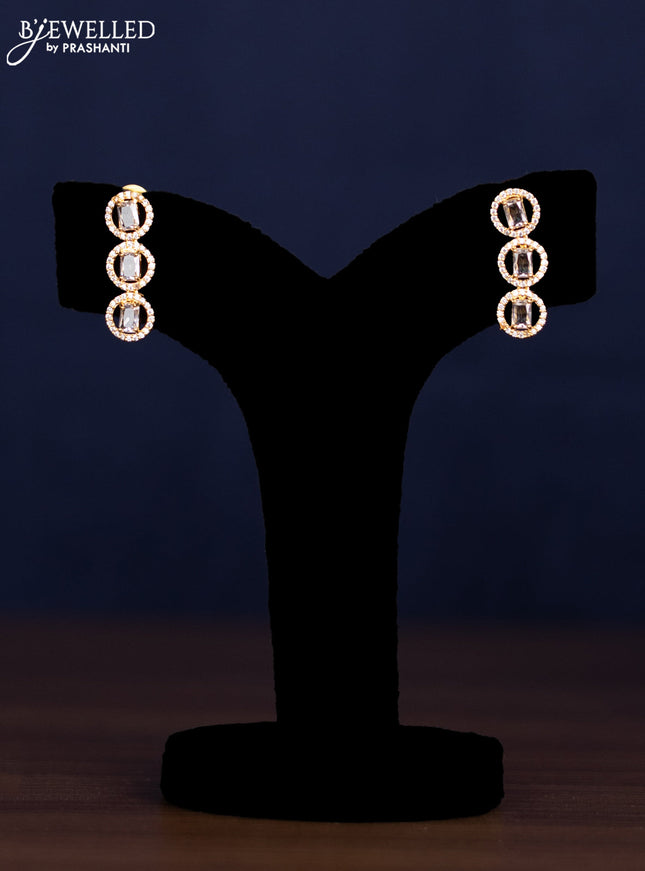 zircon necklace with cz stones in gold finish