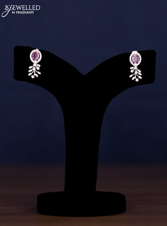 zircon necklace with ruby and cz stones