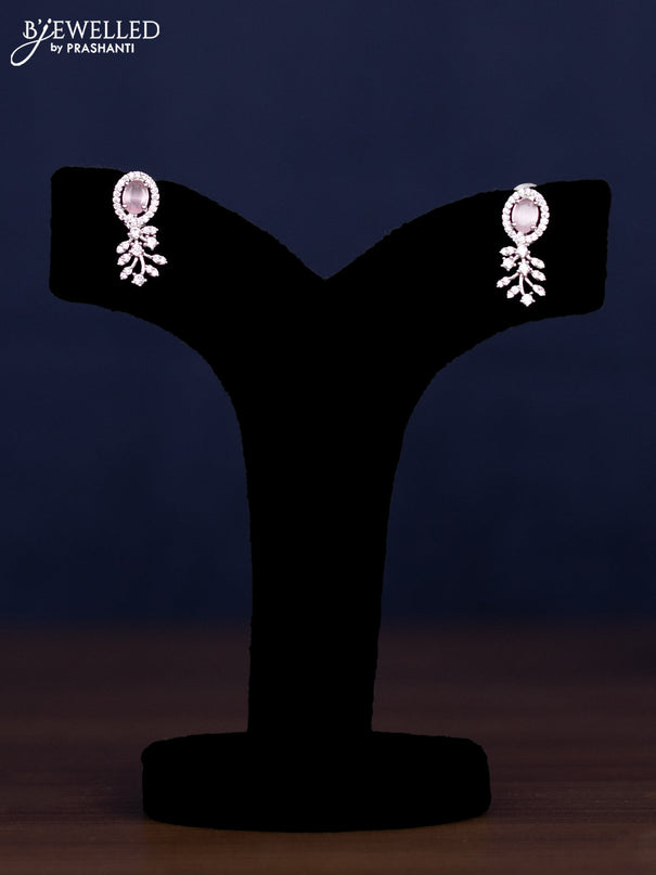 zircon necklace with baby pink & mint green and cz stones