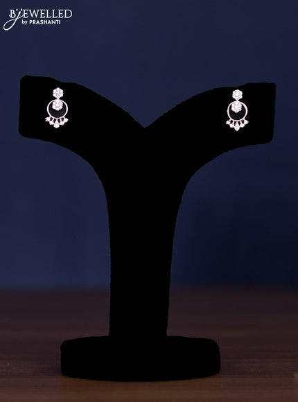 zircon necklace floral design with cz stones