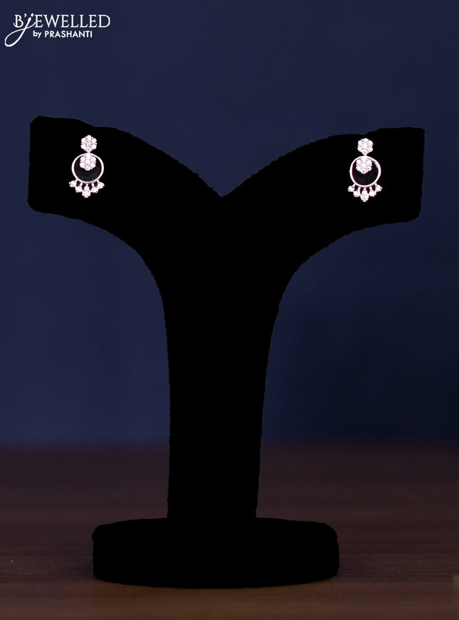 zircon necklace floral design with cz stones