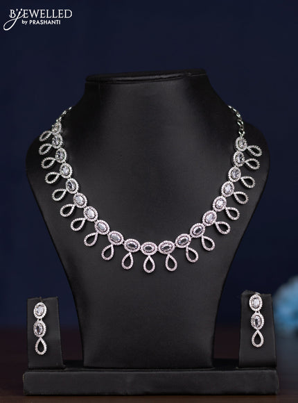 zircon necklace simple design with cz stones