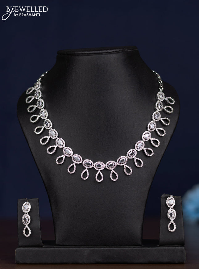 zircon necklace simple design with cz stones