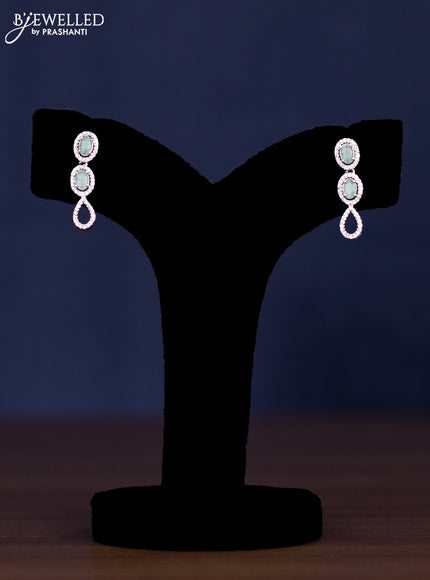 zircon necklace with mint green and cz stones