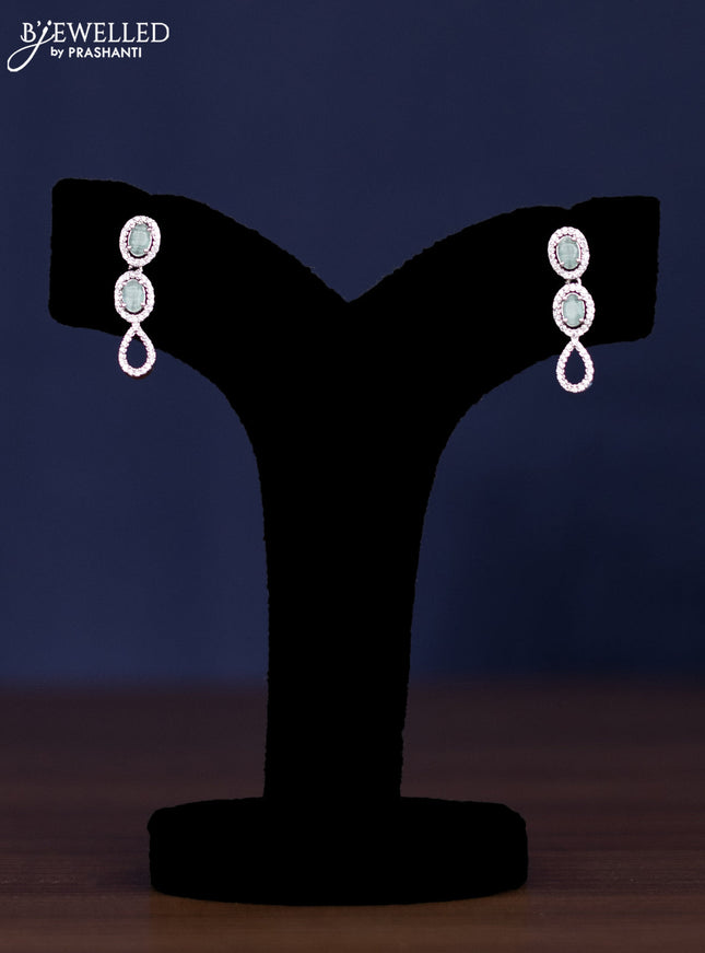 zircon necklace with mint green and cz stones