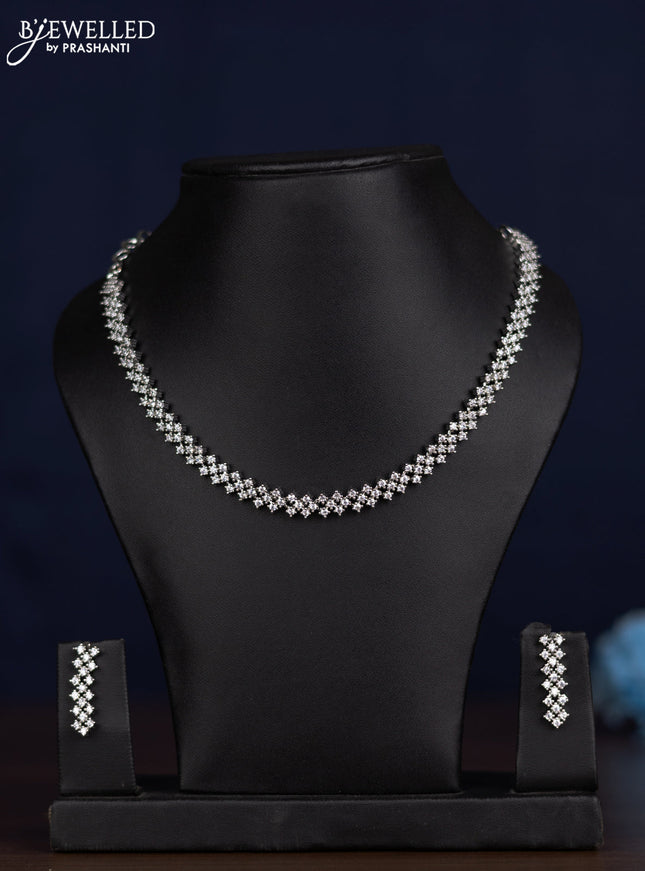 zircon necklace simple design with cz stones