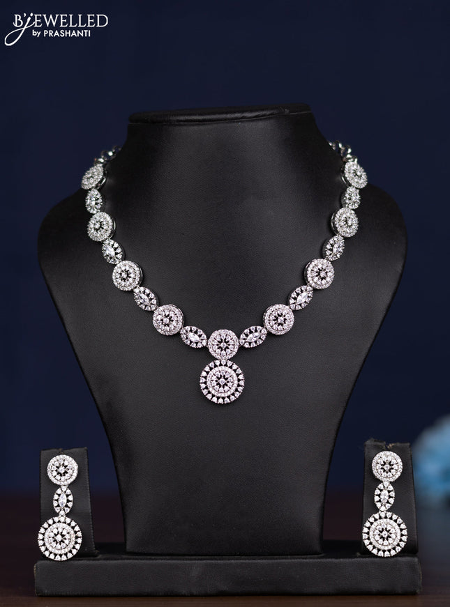 zircon necklace simple design with cz stones
