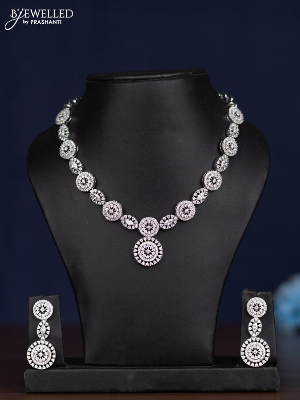 zircon necklace simple design with cz stones