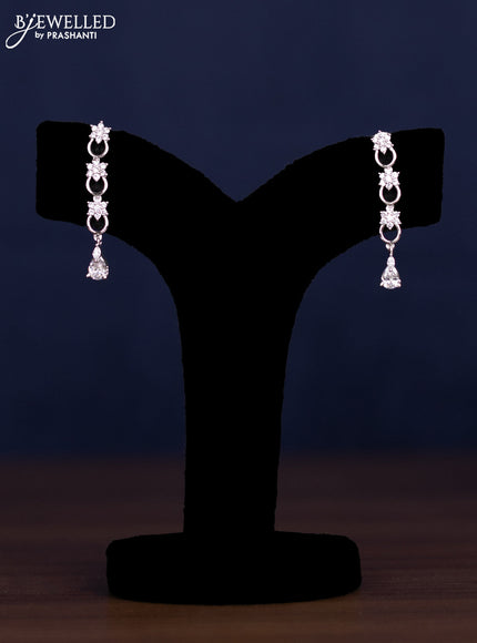 zircon necklace floral design with cz stones