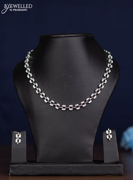 zircon necklace simple design with cz stones