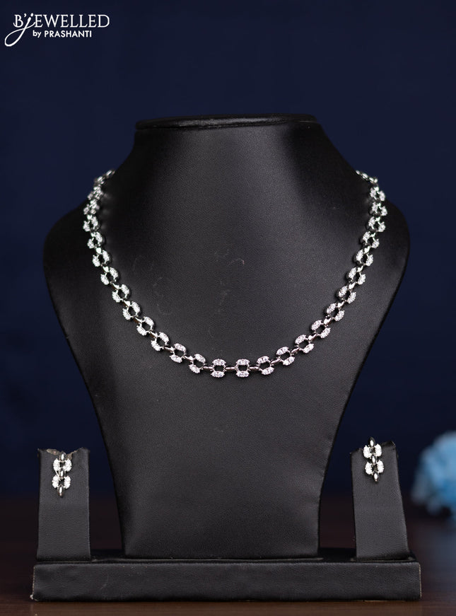 zircon necklace simple design with cz stones