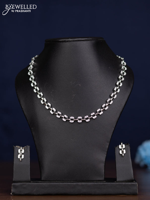 zircon necklace simple design with cz stones
