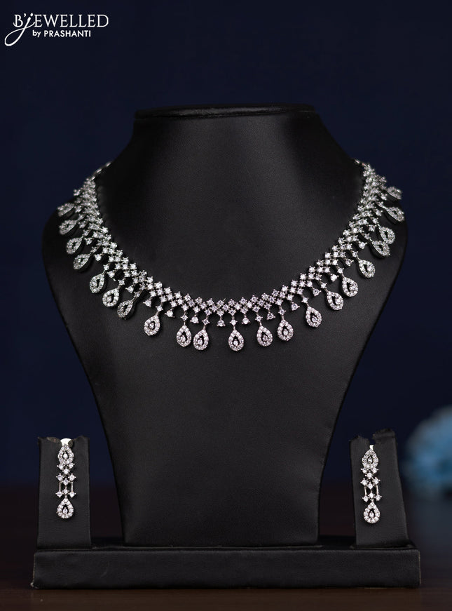 zircon necklace simple design with cz stones