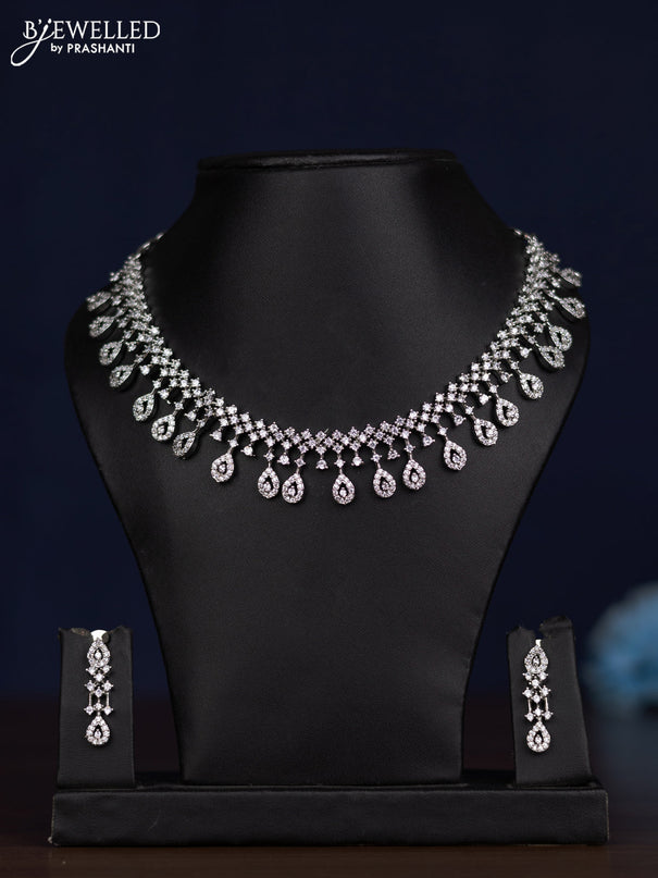 zircon necklace simple design with cz stones