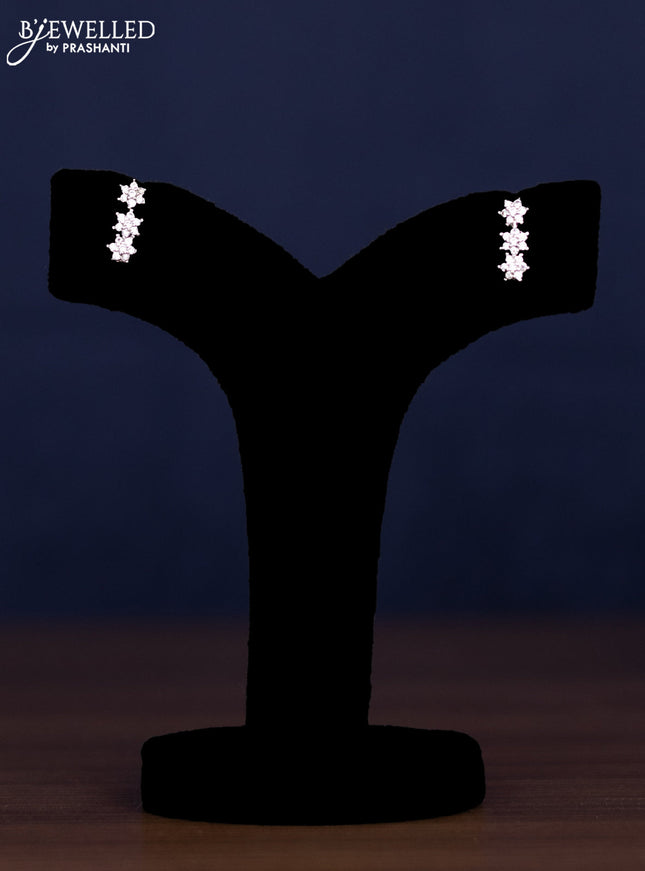 zircon necklace floral design with cz stones