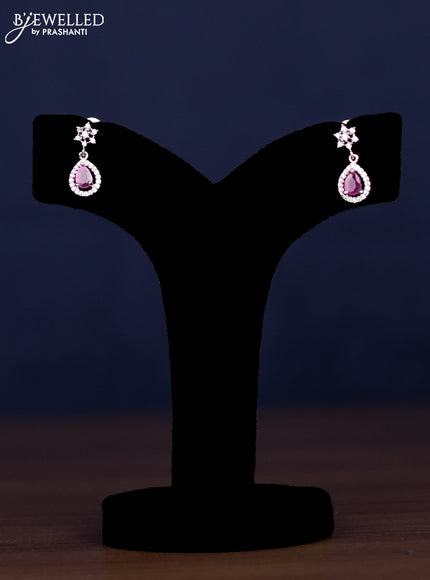 zircon necklace floral design with ruby and cz stones