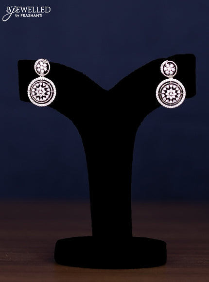 zircon necklace floral design with cz stones