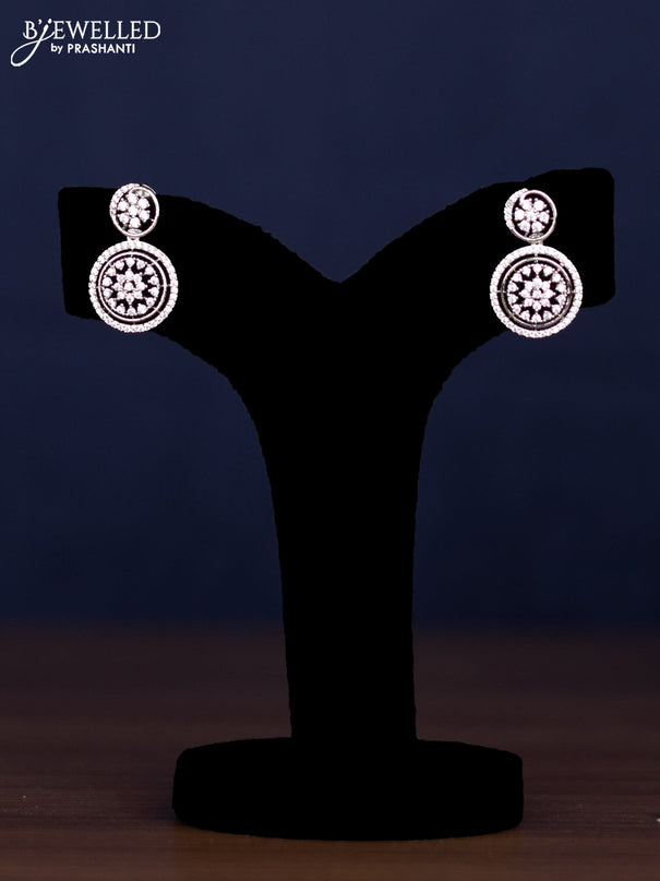 zircon necklace floral design with cz stones