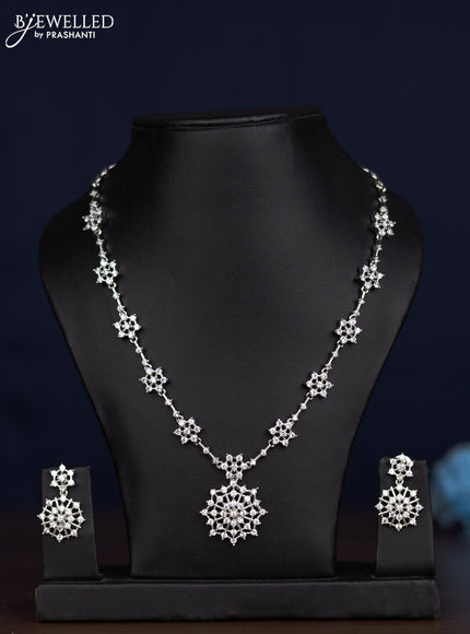 zircon necklace simple design with cz stones