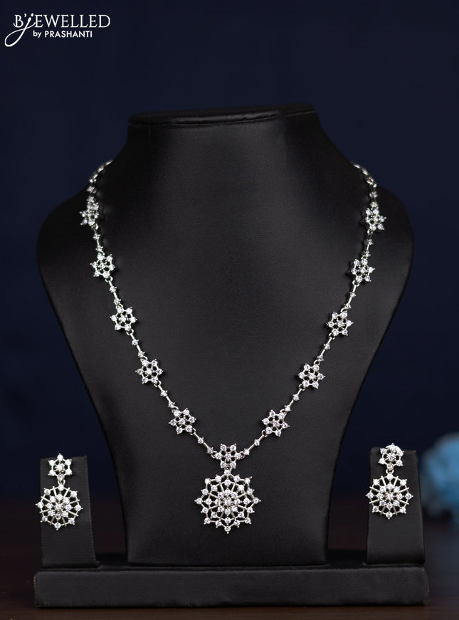 zircon necklace simple design with cz stones