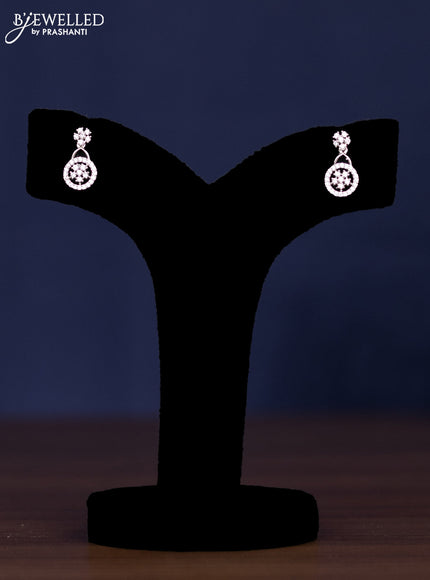 zircon necklace floral design with cz stones