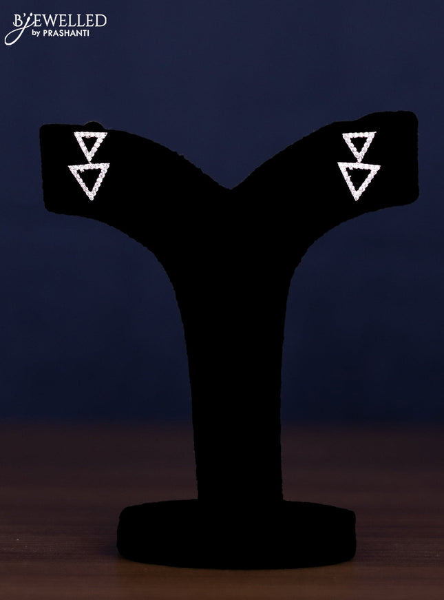 Zircon necklace geometric design with cz stones