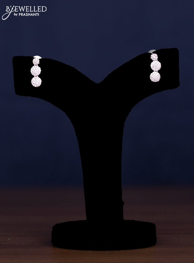 zircon necklace floral design with cz stones