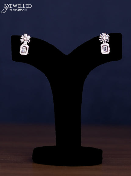 zircon necklace floral design with cz stones