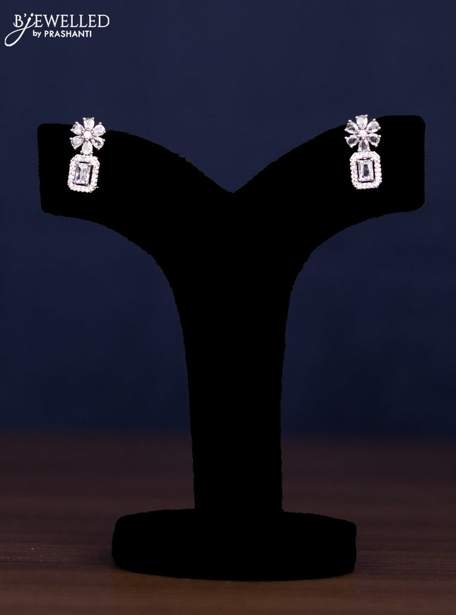 zircon necklace floral design with cz stones