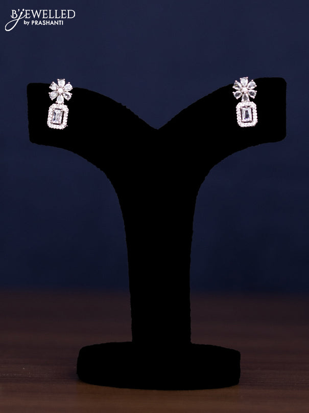 zircon necklace floral design with cz stones