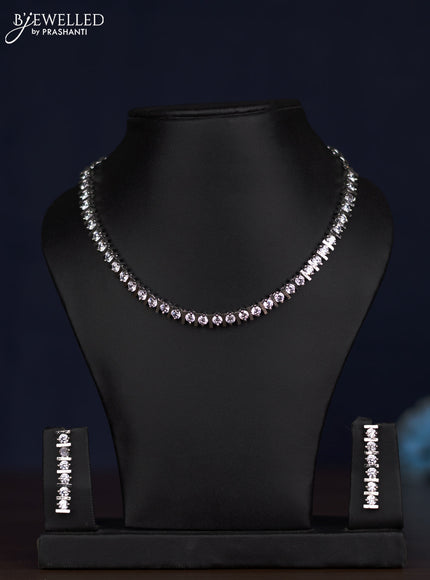 zircon necklace simple design with cz stones