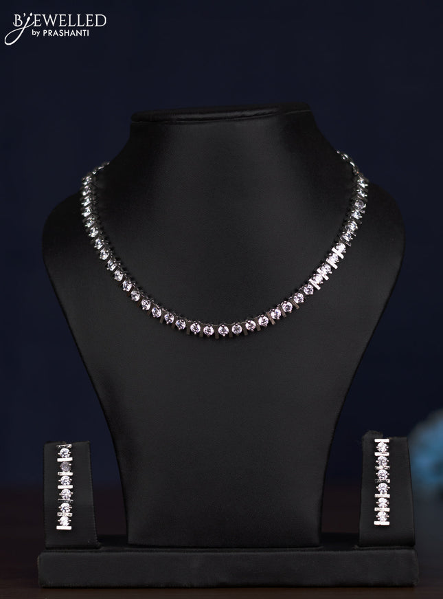 zircon necklace simple design with cz stones
