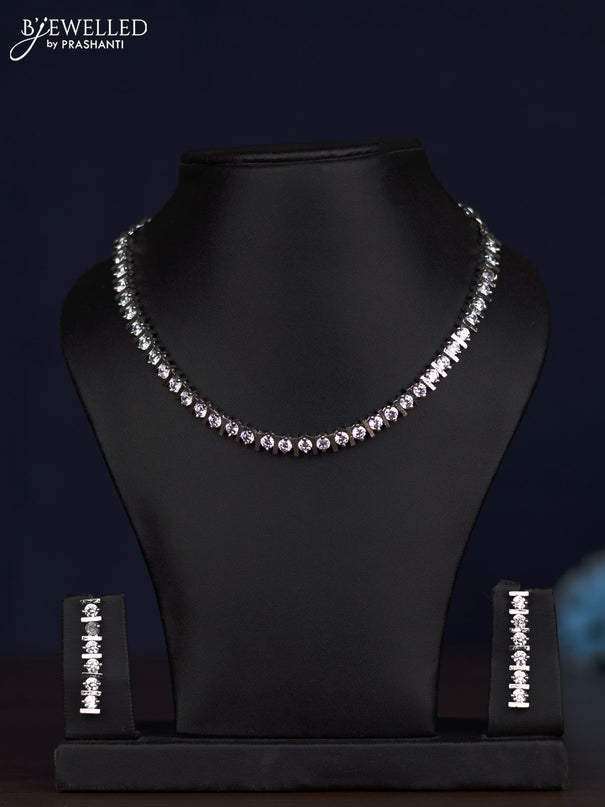 zircon necklace simple design with cz stones