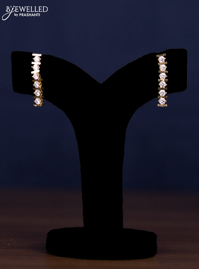 zircon necklace simple design with cz stones in gold finish