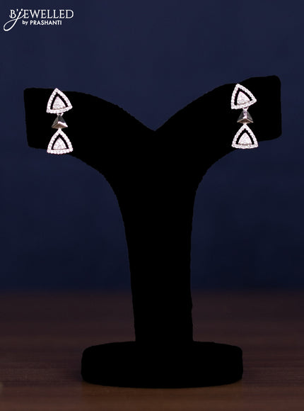 Zircon necklace geometric design with cz stones