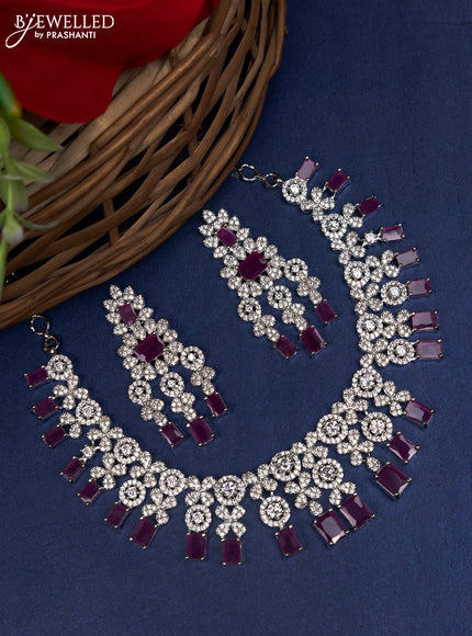 Zircon choker with ruby and cz stones