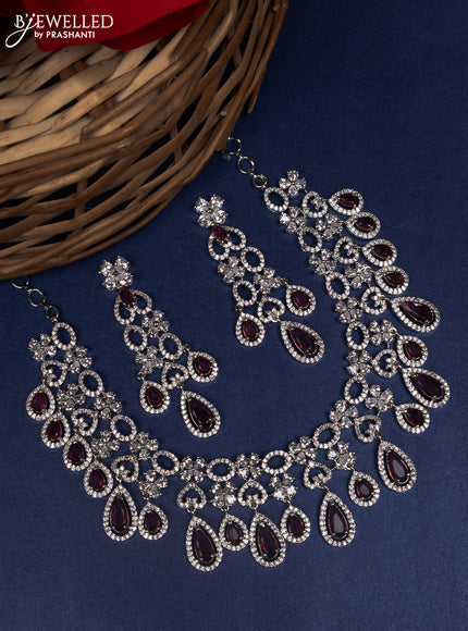 Zircon choker with ruby and cz stones