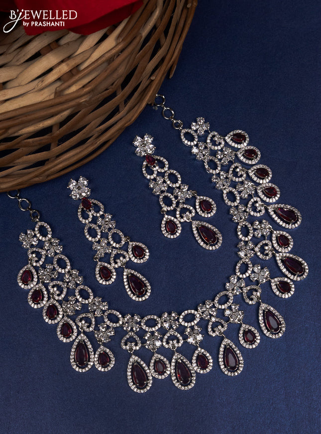 Zircon choker with ruby and cz stones