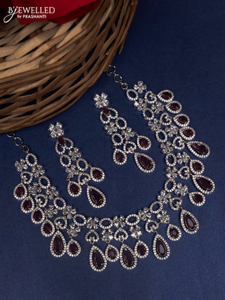 Zircon choker with ruby and cz stones