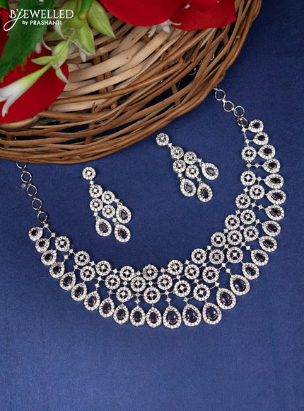Zircon choker with violet and cz stones