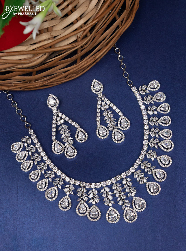 Zircon choker with cz stones