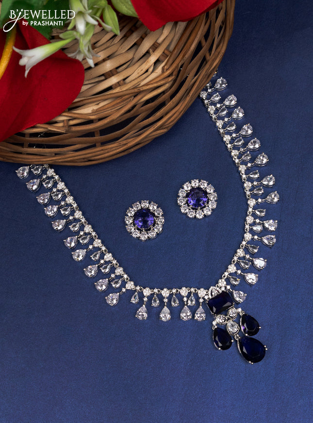 Zircon choker with violet and cz stones