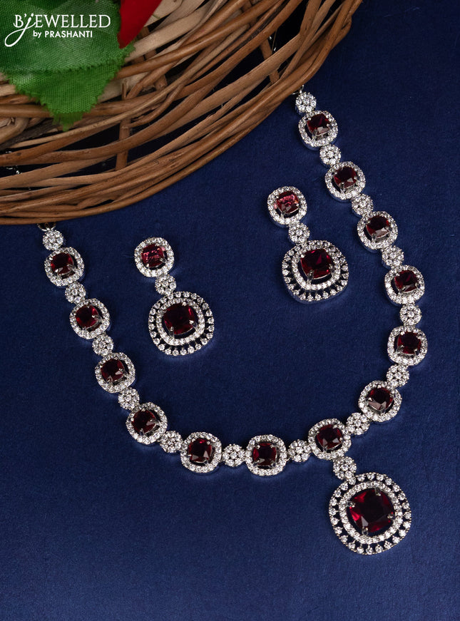 Zircon choker with ruby and cz stones
